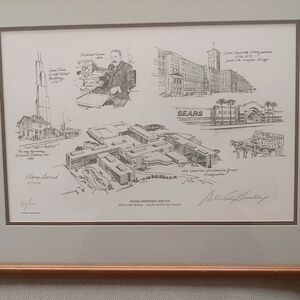 Picture of the history of the start of Sears,Roebuck and Co. Signed.